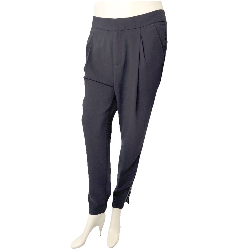 Kenneth Cole Reaction Black Capri Dress Pants Y2K Office Siren Quiet Luxury M - Picture 2 of 16